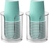 Bathroom Cup Dispenser 5 oz Countertop,2 Pack Mouthwash Cup Holder for Bathroom,PC Small Disposable Cup Holder for 5oz Paper Cups and Mouthwash Cu...