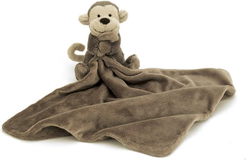 Jellycat Bashful Monkey Soother, 13.5 inches - Security Blanket & Lovey for Babies - Baby Gift...