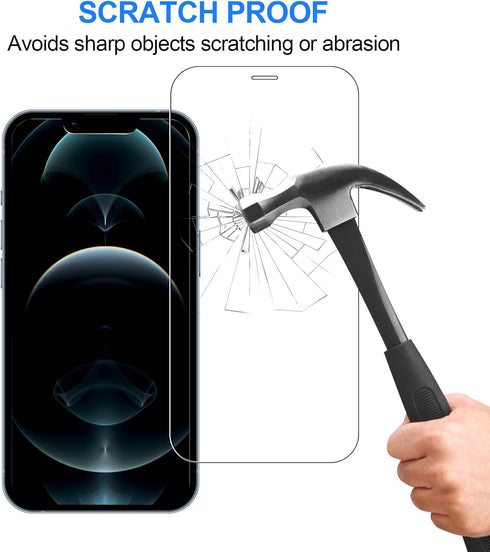 3 Pack Tempered Glass Screen Protector for iPhone 12 Pro Max, 6.7 Inch HD Clear, Bubble Free, Anti-Scratch, Case Friendly...