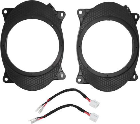 Speaker Adapter Bracket Ring, 2pcs 6.5inch Black Door Speaker Adapter Spacer Rings with 2 Wire Harness for Corolla Levin(6X9)...