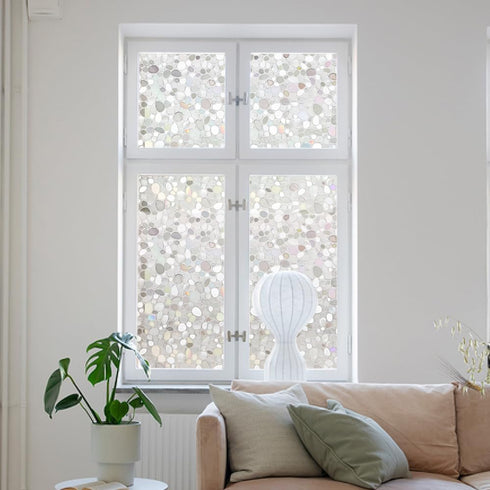 LEMON CLOUD Window Film, Vinyl Clings, Stained 3D Decorative Stickers for Glass, Static Door Tinted Window Decals, Frosted Privacy, Self-Adhesive,...