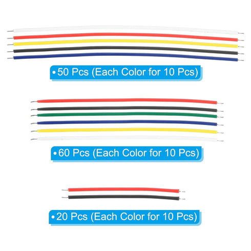 PATIKIL 24 AWG Solid Core Wire Kit, 130pcs PVC Coated Pre Tinned Copper Electrical Cable Hookup Jumper Wires for Electronic Projects...