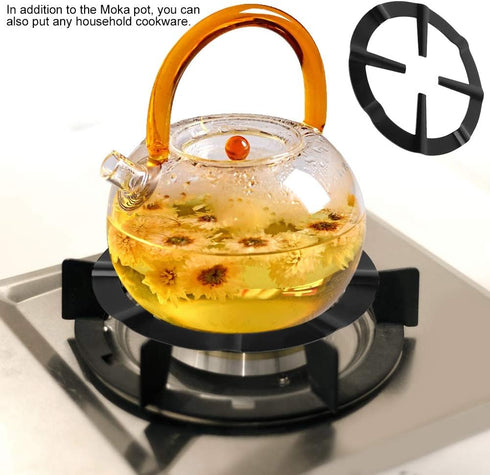 Haofy Stainless Iron Stove Support Rack, Cast Iron Wok Support, Black Coffee Pot Shelf Round Milk Pot Rack Gas Range Grate Support Stand Kitchen...