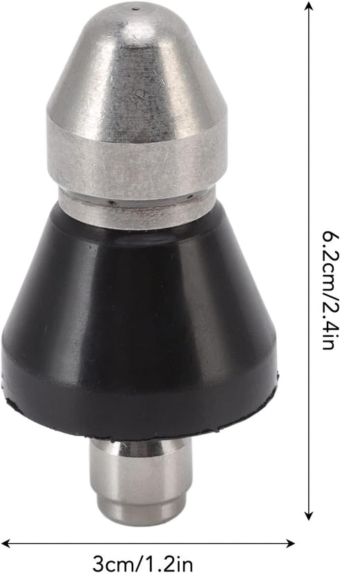 Pressure Washer Sewer Jetter Nozzle Stainless Steel Mini Compact Sewer Jet Nozzle 1/4 inch Pressure Drain Jetter Hose Nozzle Quick Connector 5000 ...