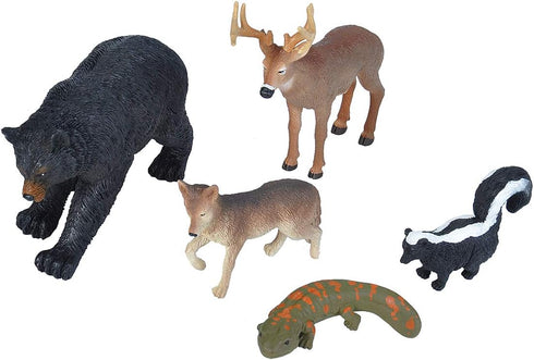 Wild Republic Skunk, Black Bear, Deer, Coyote, Salamander, Kids Gifts, Educational Toys, Wilderness Polybag, 5-Pieces , Wilderness Series 1...