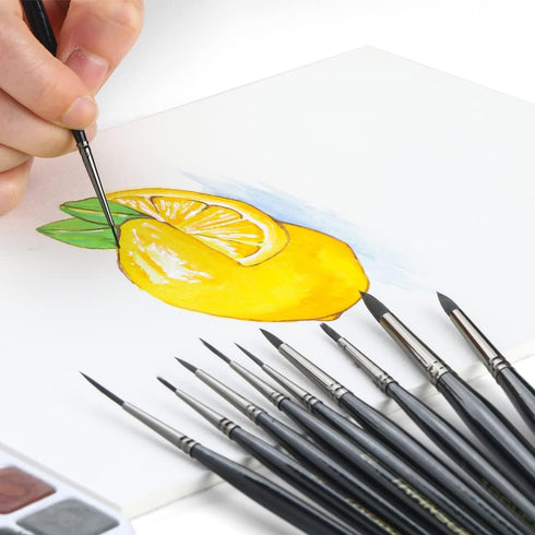 Transon 10pcs Small Detail Miniature Model Painting Brush Set for Acrylic Watercolor Gouache Ink Tempera and Body Painting...