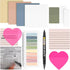 11 Pack Transparent Sticky Notes with Marker, 2 X Sticking Power Clear Sticky Notes 3x3, Translucent School Office Supplies for Book Notes Highlig...