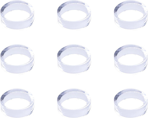 sowaka 9 Pcs Display Stands Acrylic Clear Small Round Baseball Ring Stands Easel Holders for Soft Ball Tennis Ball Spheres Marbles Collection (Med...