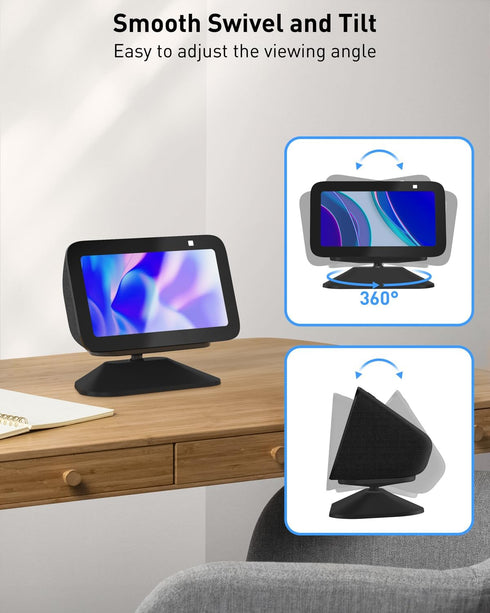 Maxonar Adjustable Stand for Ech0 Sh0w 5 (3rd Gen), Tilt Swivel Stand Anti-Slip Base Strong Magnetic Compatible with 2023 Release Show 5 Smart Dis...
