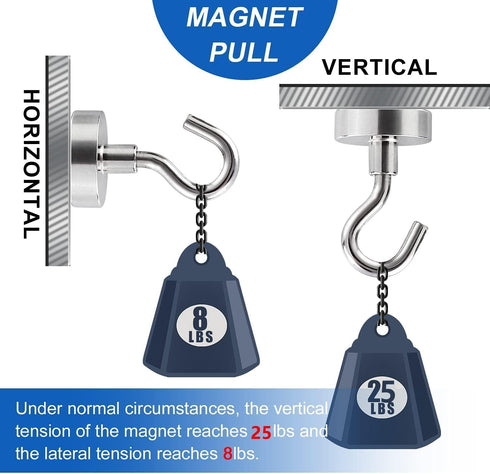 LOVIMAG Cruise Magnets for Door, 25lbs Magnet Hooks for Cruise Cabin,Strong Magnetic Hooks for Hanging,Refrigerator, Ceiling, Kitchen, Neodymium M...