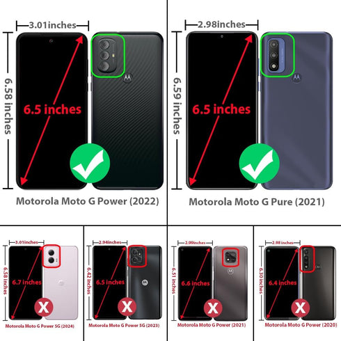 TJS for Motorola Moto G Pure 2021/Moto G Power 2022 Case, with Tempered Glass Screen Protector, Heavy Duty Rugged Shockproof Full Body Anti Scratc...