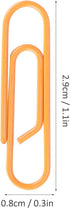 Paper Clips 180pcs, Orange 2.9x0.8cm Paper Clips Bookmarks Cute Paper Clips Small Paperclips for Office School Paper Files Organizing...