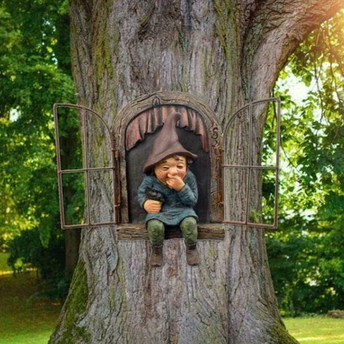 Enchanting Garden, Lawn, Terrace, and Courtyard Fun Gnome Decorations: Tree Embracers, Garden Gnome Statues, and Courtyard Watchers - Whimsical Tr...
