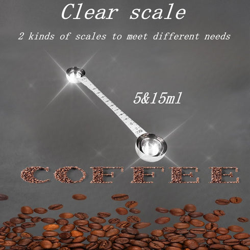 CoaGu Dual-Measure Coffee Scoop Set: 1 Tsp (5ml) & 1 Tbsp (15ml) Long-Handled Stainless Steel Scoops for Precise Coffee and Baking Measurements...