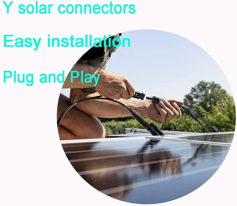 Solar Y Connector,Solar Y Branch Parallel Cable,Solar 1 to 3 Male Female Connector Adapter,10AWG 45A Waterproof IP68 40CM Cable,for Solar Panels,S...