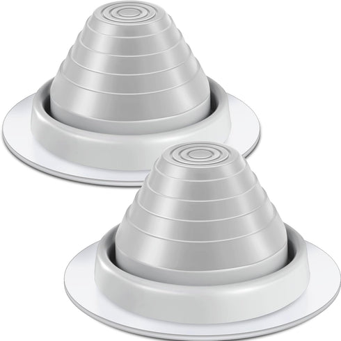 2 Pcs Pipe Flashing Boot for Pipe OD 1/4" to 5" EPDM Flexible Roof Jack Pipe Boot Metal Roofing Boots, 7-3/4 Inch in Base Diameter (Grey)...
