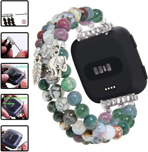 C&L Accessories Fashion Wristband Compatible with Fitbit Versa 2 Bands Versa Bands/Versa Lite Bands...