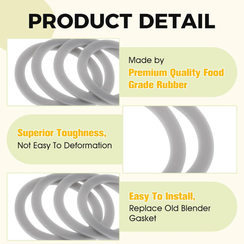 Replacement for Black and Decker Blender Gasket Rubber Seal Gasket Sealing O-Ring, Replace 132812-07, Compatible with Black & Decker Blender BL190...