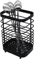 Oidium Stainless Steel Utensil Holder,Utensil Crock Countertop Organizer 6x4x3 In,Black Utensil Holder,Metal Steel Square Utensil Flatware Storage...