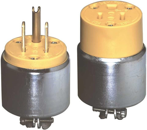Leviton 515CA 15-Amp. 125-Volt, Armored Grounding Plug Yellow......