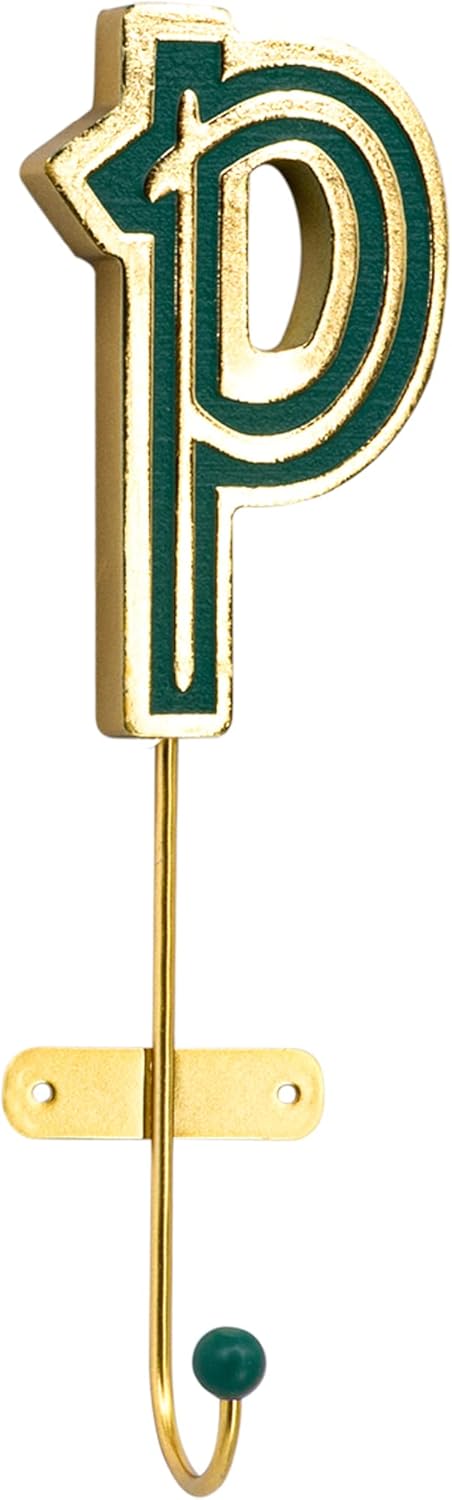 COLLECTIVE HOME - Monogram Wall Hooks, Wall Mounted Hooks for Hanging, Wood Letters for Wall Decor, Home-Bedroom-Livingroom Gold Decor, Decorative...