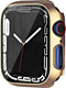 Hankn 44mm Hard Plated Case for Apple Watch Series 6/5/4 - Tempered Glass Screen Protector, Full Coverage Shockproof Bumper, Gold...
