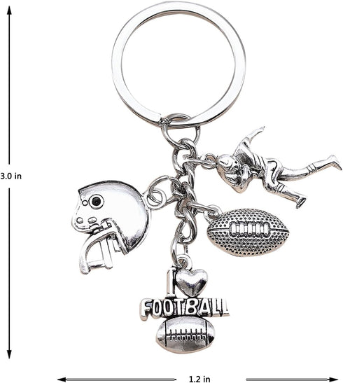 iMagitek 20 Pcs Football Keychains Football Helmet Charm Football Player Charm Keyrings for Football Lover Gifts...