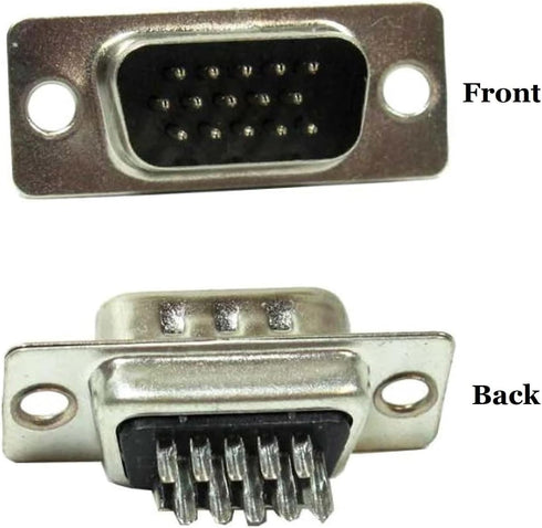 CompuCablePlusUSA.com Best High Density DB15 Male Solder Cup Connector Complete DIY Kit Includes High Density Solder Cup Connector, Metal Hood, Gr...