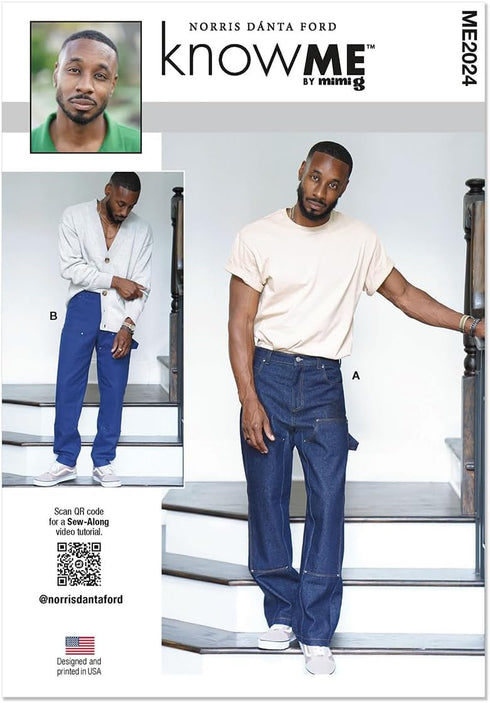 Know Me Men's Oversized Hoodie and Shorts Sewing Pattern Packet by Norris Dánta Ford, Design Code ME2024, Sizes 34-36-38-40-42...