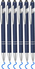 6 Pcs Blue Ink Ballpoint Pen with Stylus Tip 2 in 1 Ballpoint Pen Metal Pens Stylus Pen for Touch Screens School Office Coworkers (Blue)...