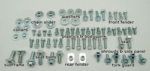 87pc Specbolt Kawasaki KX & KXF Body Bolt KIT for Plastics Seat Fenders shrouds Number Plates Fasteners fit KX60 KX80 KX85 KX100 KX125 KX250 KX500...