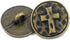 Bezelry 12 Pieces Cross Symbol Metal Shank Buttons. 20mm (3/4 inch) (Antique Brass)...