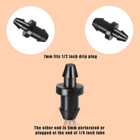 100pcs Drip Irrigation Plugs, 1/4 Inch Drip Irrigation Goof Plugs Line Irrigation Tube End Closures for Home Garden Lawn Pipe Supplies...