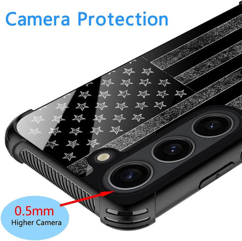 ZHEGAILIAN Case Compatible with Samsung Galaxy S23 Case,Gray Flag Case for Samsung Galaxy S23 5G for Boy Men,Pattern Design Shockproof Anti-Scratc...