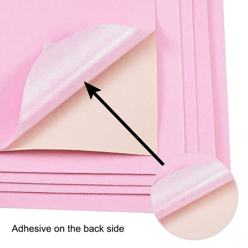 BENECREAT 20PCS PearlPink Velvet Fabric Sticky Back Adhesive Back Sheets, A4 (8.3"x11.8") Self-Adhesive Durable Multi-Purpose Fabric for Halloween...
