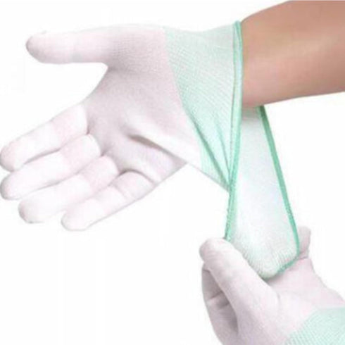 2 Pairs Quilting Gloves for Freemotion Quilting - Nylon Sewing Gloves for Machine Quilters with Grip Fingertips & Elastic Knitted Cuffs - Free Mot...