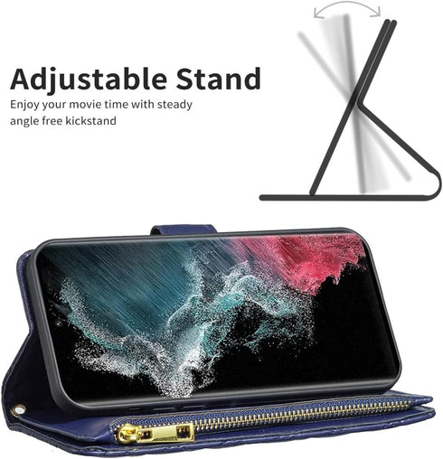 Asuwish Phone Case for Samsung Galaxy S22 Ultra 5G Wallet Cover with Tempered Glass Screen Protector and Leather Flip Credit Card Holder Stand Cel...