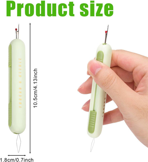 2 in 1 Needle Threader Seam Ripper, Integrated Seam Remover & Needle Threading Tool Seam Opener Sewing Device for Hand Sewing Crafting Knitting Cr...
