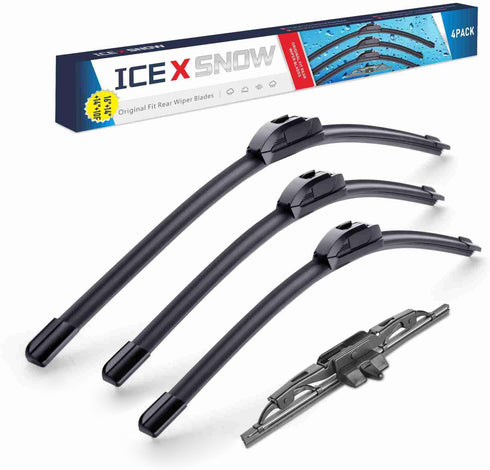 16"/14"/14"+10" Front and Rear Windshield Wiper Blades Replacement for Toyota FJ Cruiser 2014 2013 2012 2011 2010 2009 2008 2007 (Set of 4) J/U Ad...
