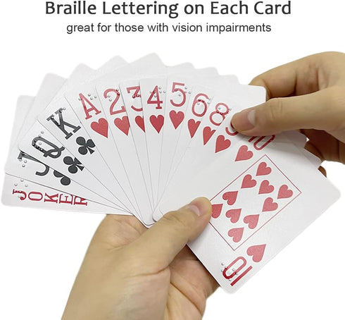 Large-Print Braille Playing Cards for Vision Impairments Entertainment Supplies...