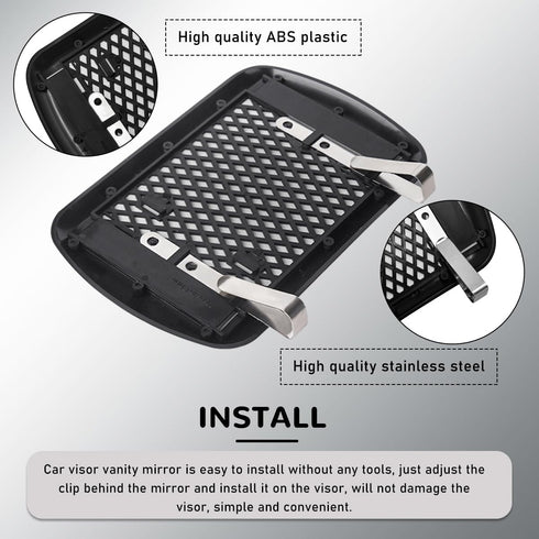 1PC Car Sun Visor Vanity Mirror, Clip-on Automotive Makeup Sun-Shading Mirror, Vehicle Sun Visor Cosmetic Vanity Mirror for Women Girls, Universal...