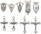 100g (60pcs) Antique Silver Cross Jesus Maria Our Lady Miraculous Centerpiece Crucifix Medal Charms Pendants for Crafting, Jewelry Findings Making...