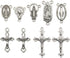 100g (60pcs) Antique Silver Cross Jesus Maria Our Lady Miraculous Centerpiece Crucifix Medal Charms Pendants for Crafting, Jewelry Findings Making...