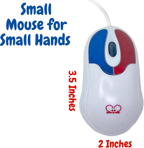 AbleNet Kids Mouse - Tiny Mouse Designed for Children - Colorful USB Ergonomic Kids Computer and Laptop Mouse - Compatible with Windows and Mac...