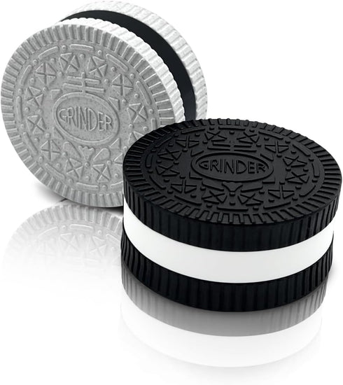 Grinder,2.2 Inch Stronger Grip Biscuit Shape Design Grinder(2 Pack, Black & White)...