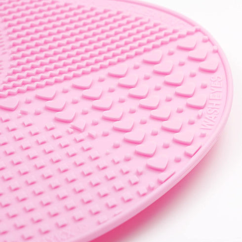 Makeup Brush Cleaner Mat Silicone Brush Cleaning Mat Big Size Make Up Brush Clean Pad with Suction Cup for Makeup Brush Cleaning (Pink)...