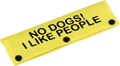 Funny Dog Leash Sleeve No Dogs!I Like People Dog Leash Wrap Alert Hanging Sleeve Pet Birthday Gift (I Like People-YE Sleeve)...