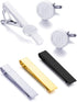 6Pcs Cufflinks Classic Tie Clips Bar Pin Initial Alphabet Letter Shirt Studs A-Z for Men Women Business Wedding...