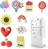 10 Pieces Love Food Fridge Magnets Refrigerator Magnets Rainbows and Love Whiteboard Magnetic Stickers for Home Decoration (Love Food Fridge Magne...