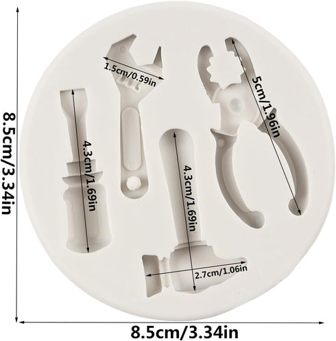 Hand Tools Silicone Mold Construction Tools Chocolate Fondant Molds Wrench Hammer Pliers Molds for Cake Decoration Cupcake Topper Candy Sugar Craf...